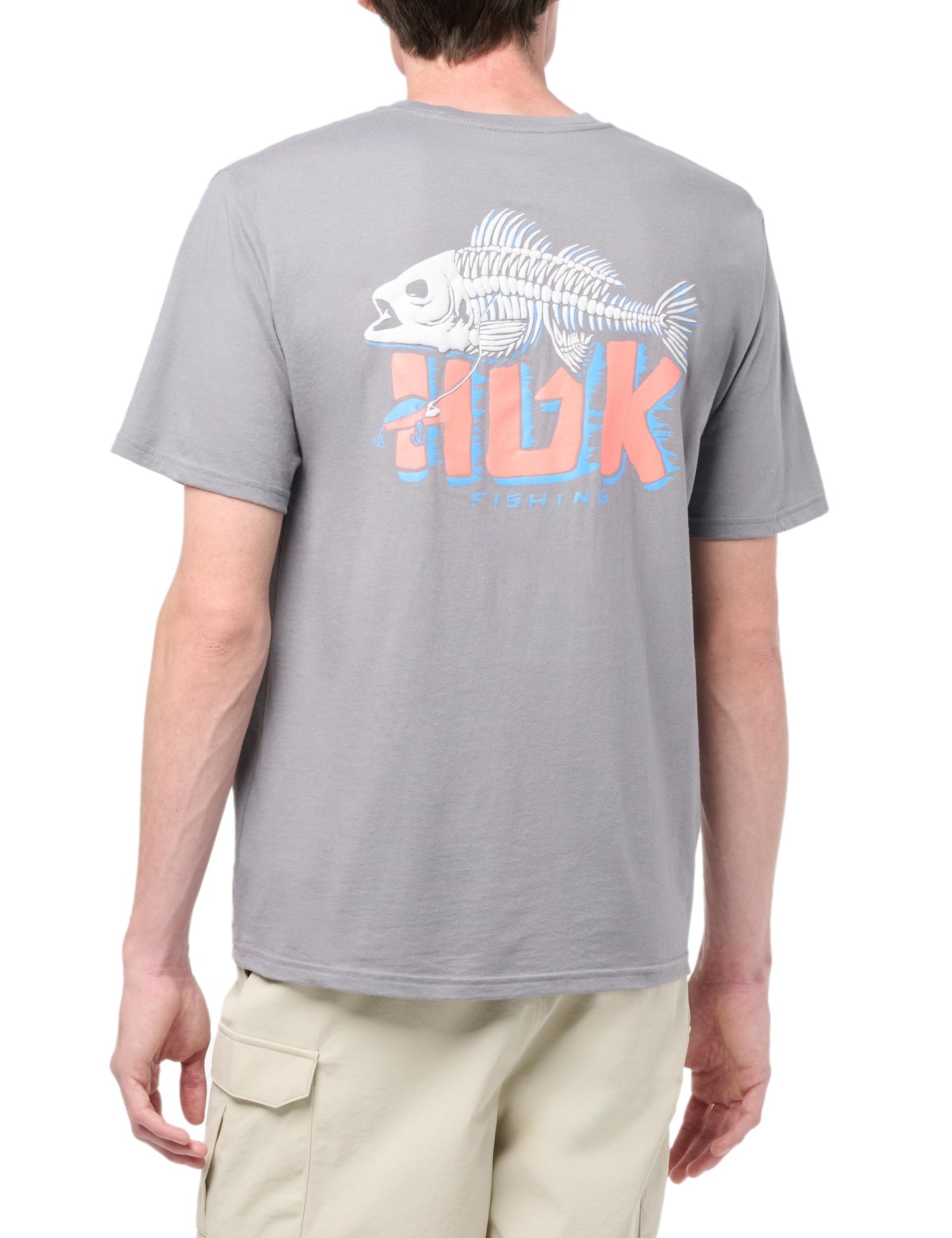 HUK Mens Fishing Graphic Tee, Performance Short Sleeve, Quick-Dry, Wando - White, Large