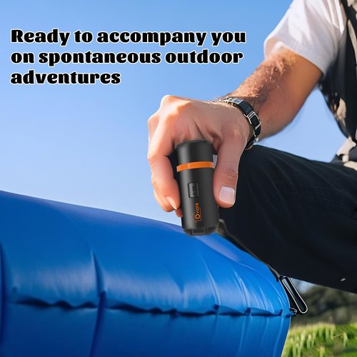 Mini Air Pump - Portable Electric Air Pump with 3-Mode LED Light & Magnetic Base, Includes 5 Nozzles, Ideal for Camping, Air Bed, and Travel Gear