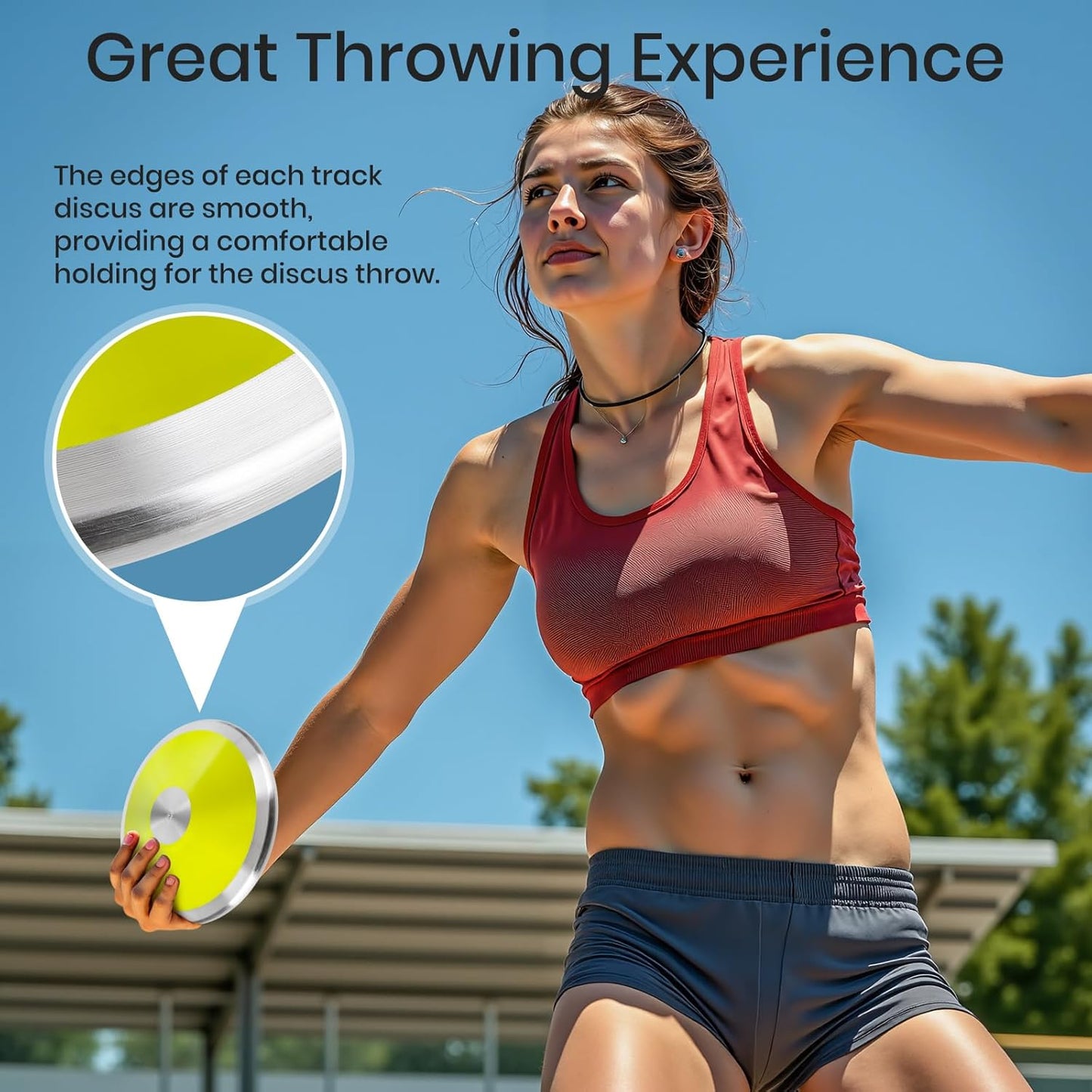 2 Pcs Sports Training Discus for School Track and Field, 1kg Nylon Discus with Steel Rim and Center, Men Women Discuses for Outdoor Practice Throwing