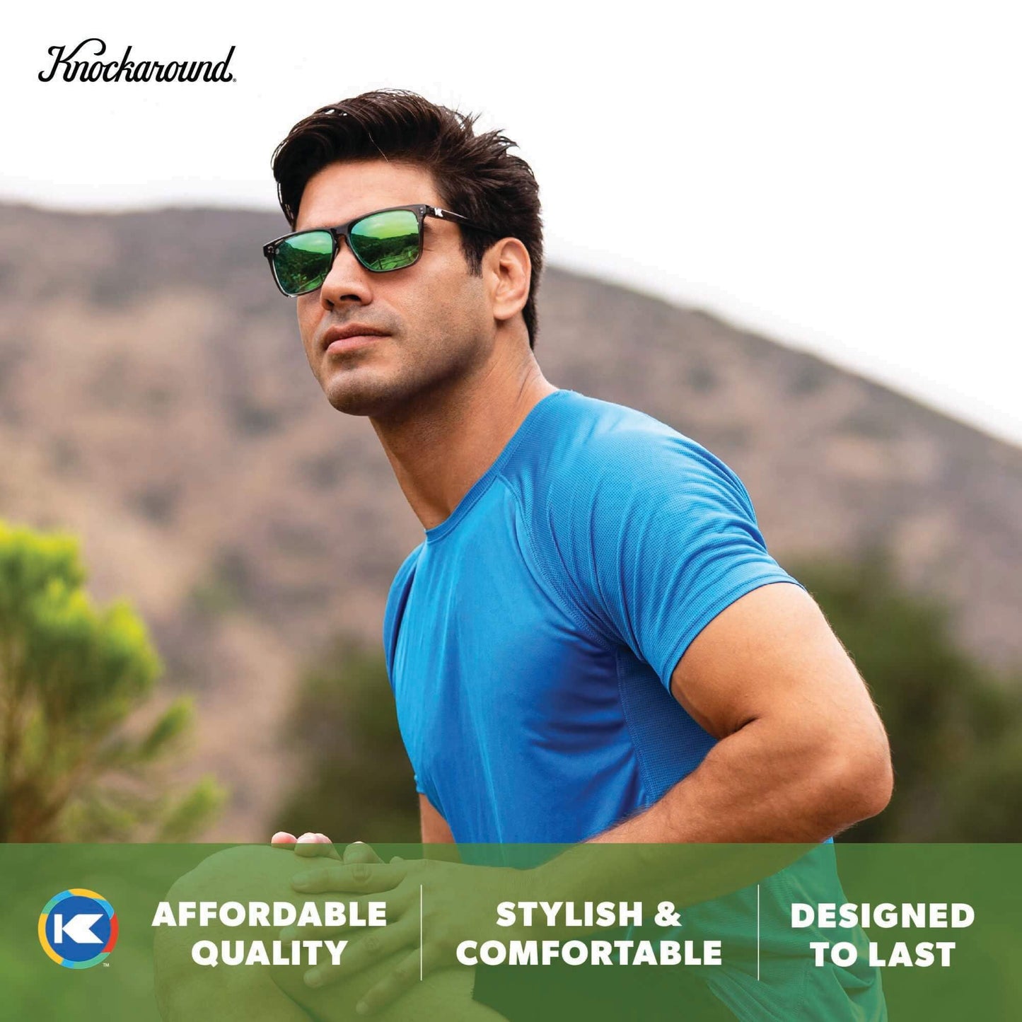 Knockaround Fast Lanes Sport Polarized Lightweight Sunglasses for Men & Women - UV400 Protection - Running