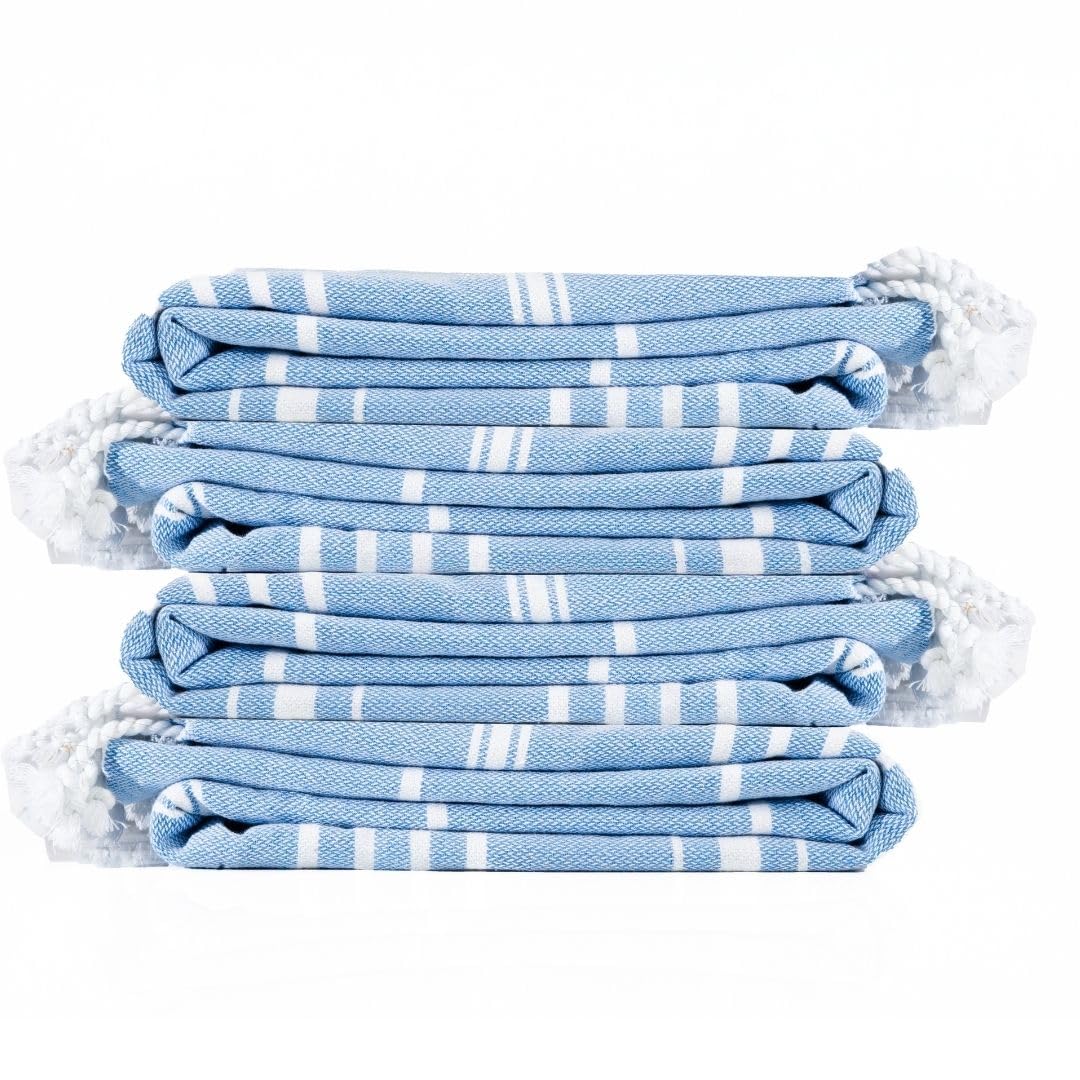 9Threads Cotton Turkish Beach Towel with Towels Oversized 36"x72" Pool Absorbent Extra Large Quick Dry Sand Travel Towel (Azure Bliss, 4 Pack)