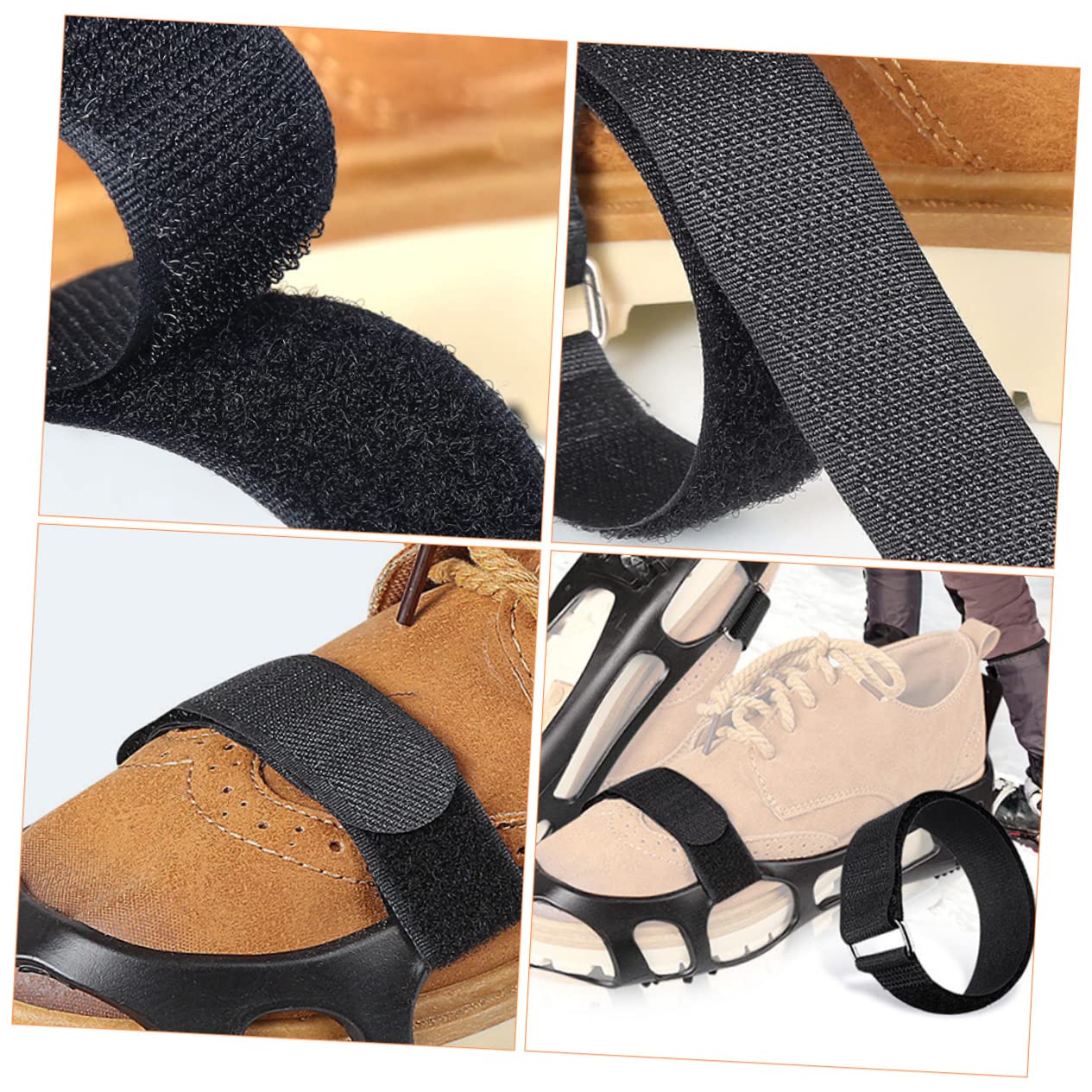 Ipetboom 4Pcs Ice Grippers for Shoes Traction Straps for Climbing and Hiking Gripper Binding Straps for Boots and Casual Shoes Lightweight and Elastic Design