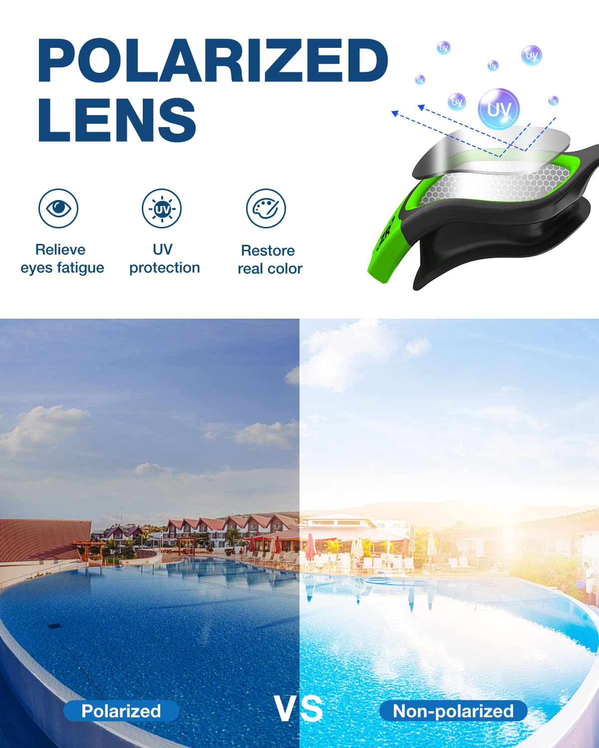 ZIONOR Swim Goggles, Upgraded G1 Polarized Swimming Goggles Anti-Fog for Adult Men Women B9 (Polarized + Mirror Silver)