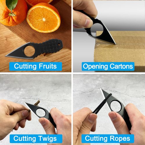 CIZPIROK Mini EDC Pocket Neck Knife with Chain and Sheath w/Pocket Clip, Ultra Small Fixed Blade Knives Tactical Necklace Knife for Men, Utility Box Cutter Outdoor Camping Backpacking Knives