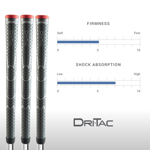 Winn Grips Dri-Tac 13 Piece Midsize (+1/16") Dark Gray Golf Grip Bundle - Comfortable feel Tackiness Non-slip for All-Weather conditions - Shock Absorption for Arthritic and Hand Fatigue Sufferers - Winn Dry polymer material - Advanced vertical seam
