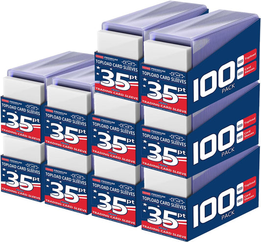 200 Card Sleeves - 3"x4" Hard Plastic Top Loaders for Cards - Trading Card Sleeve & Baseball Card Holder - Premium Topload Ablum Photocard Holder for Sports, Game & Kpop Cards (100Soft+100Hard)