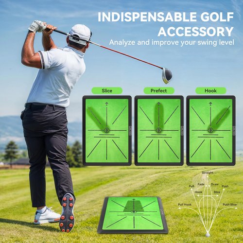 Golf Hitting Mat, Golf Practice Mat Outdoor Indoor for Training Chipping Show Swing Path, Golf Impact Turf Mat with Rubber Backing,Golf Accessories for Men,Gifts for Men/Dad/Husband