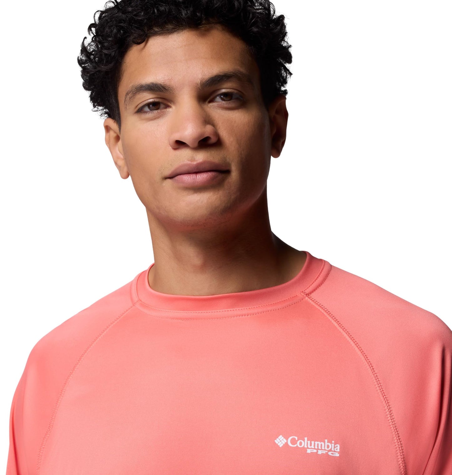 Columbia Men's PFG Terminal Tackle Long Sleeve Fishing Shirt, Melonade/White Logo, 3X