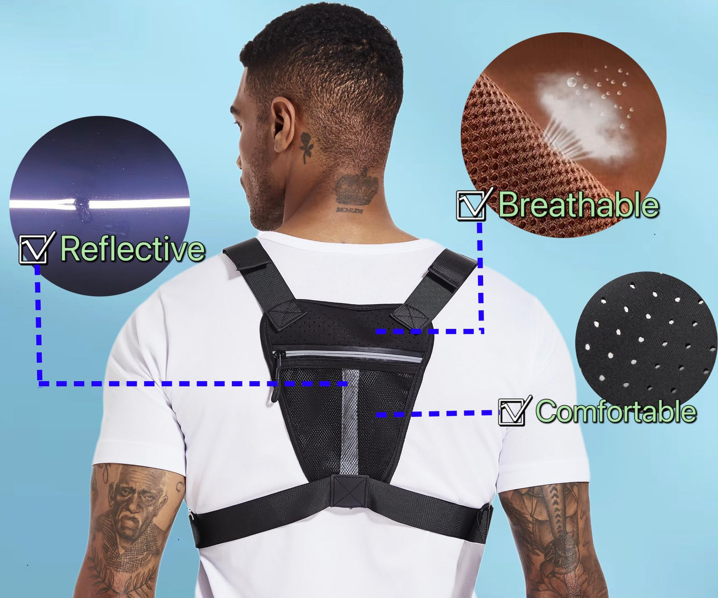 YZDD GOMIA Chest Bag For Men and Women Water Resistant Running Vest Tactical Chest Bag Pack for Sports Outdoor (DarkGreen)