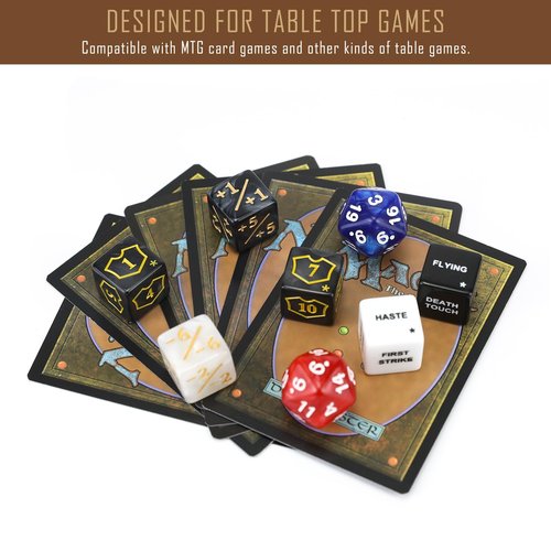 62PCS MTG Dice Counters Bulk Ability Keywords MTG Tokens Shield Life Counter Dice Set for Magic Card Accessories, Compatible with TCG Card Game Accessories CCG Creature Stats