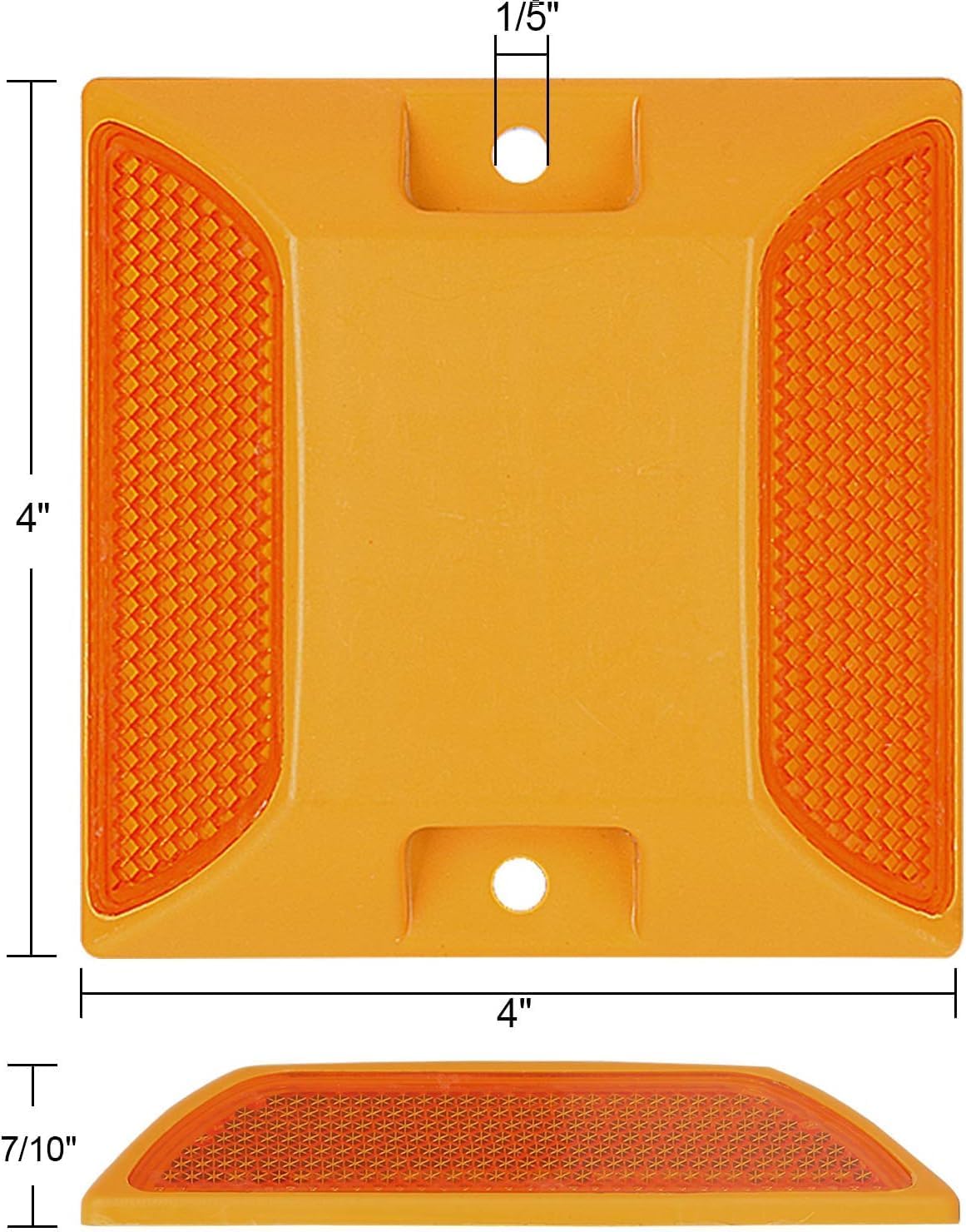 12 Pack 4 x 4 inch Road Reflectors Reflective Pavement Marker, Road Driveway Reflectors, Street Pavement & Asphalt Stud Markers for Speed Bumps Sidewalks Pedestrian Crossings Freeways and Driveways