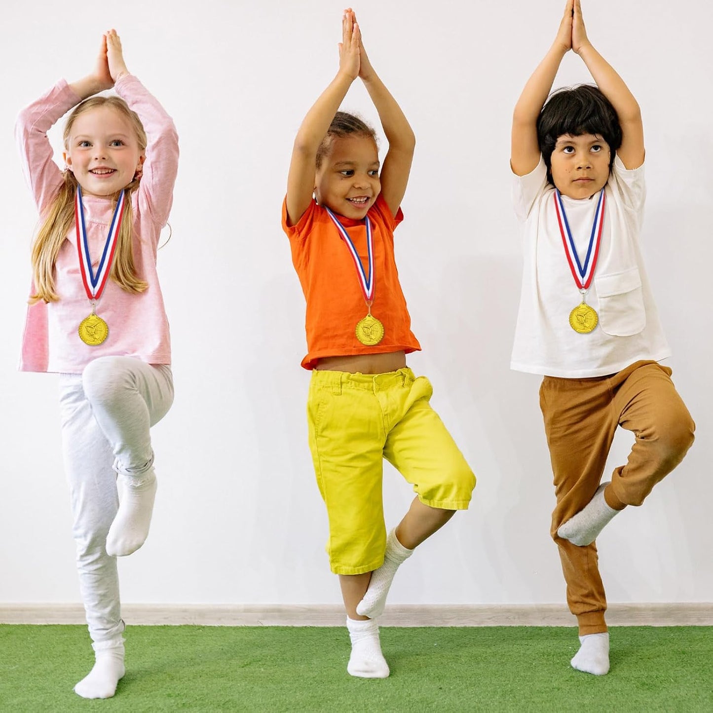12 Pieces Gold Medals for Awards - Winner Medal Metal with Neck Ribbon Prizes for Kids, Adults, Sports Day, Spelling Bees, Competitions, Party, 2 Inches