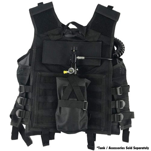 Maddog Tactical Battle Paintball Vest w/Pods & Standard Remote Coil Package - Black