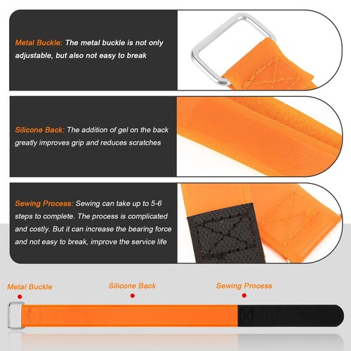 Bicycle Straps for Bike Rack with Buckle - CARGEN Multi-Purpose Tighten Straps, Bicycle Tie Downs Bike Wheel Stabilizer Strap for Transportation and Storage, 2PCS, Orange, 1" x 26"