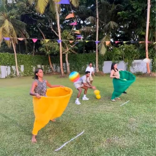 Granny Pants Yard Game Set,Granny Pants Party Rush! Giant Outdoor Party Game with Bouncy Balls and Air Pumps,Fun Family Reunion & Adult Yard Game for Groups (4 Pcs)