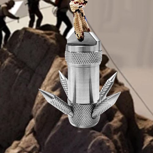 kowaku Stainless Steel Grappling Hook Climbing Claw Foldable Sturdy Multipurpose Heavy Duty Outdoor Anchor Hook for Outdoor Activity, 4 Claw