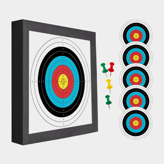 - QI HUO JU - Archery Target EVA Foam Targets for Youth Beginner Backyard Shooting Targeting, 20'' Durable Bow and Arrow Practice Target Block with 5 Target Paper, 4 Pins (EVA Target)