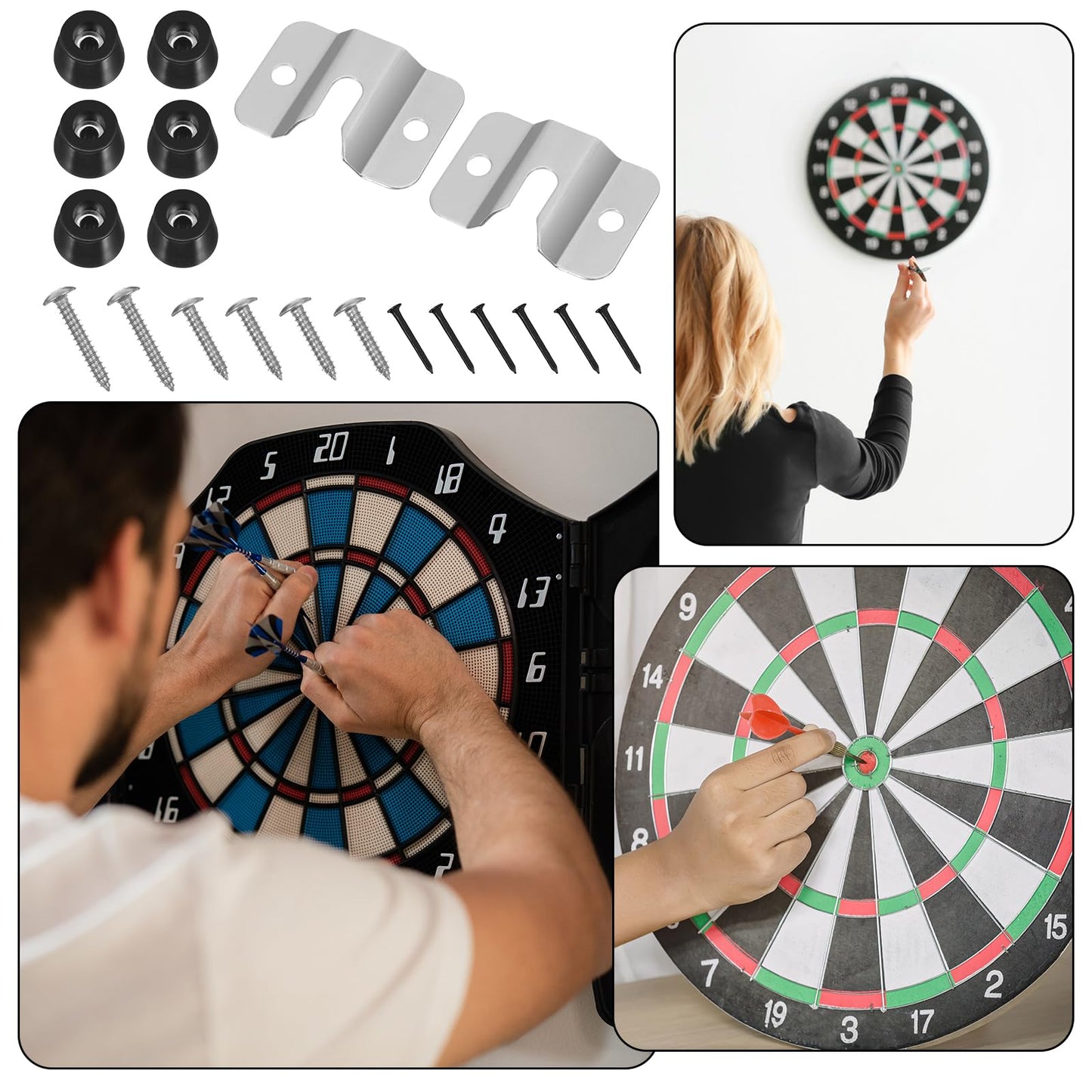 2 PCS Dart Board Hanger Bracket Dart Portable Board Mounting Bracket Dartboard Hanging Kit Camera Mount Hardware Wall Dartboard Kit for Hanging Screw Hook Set Accessories