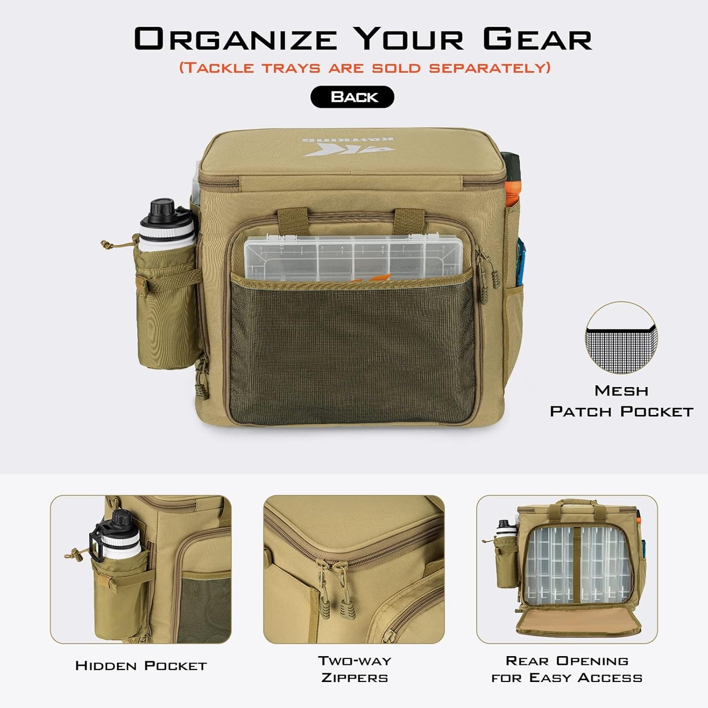 KastKing Fishing Tackle Bags - Saltwater & Freshwater Fishing Bags - Water Resistant, Padded Shoulder Strap - Gear Storage