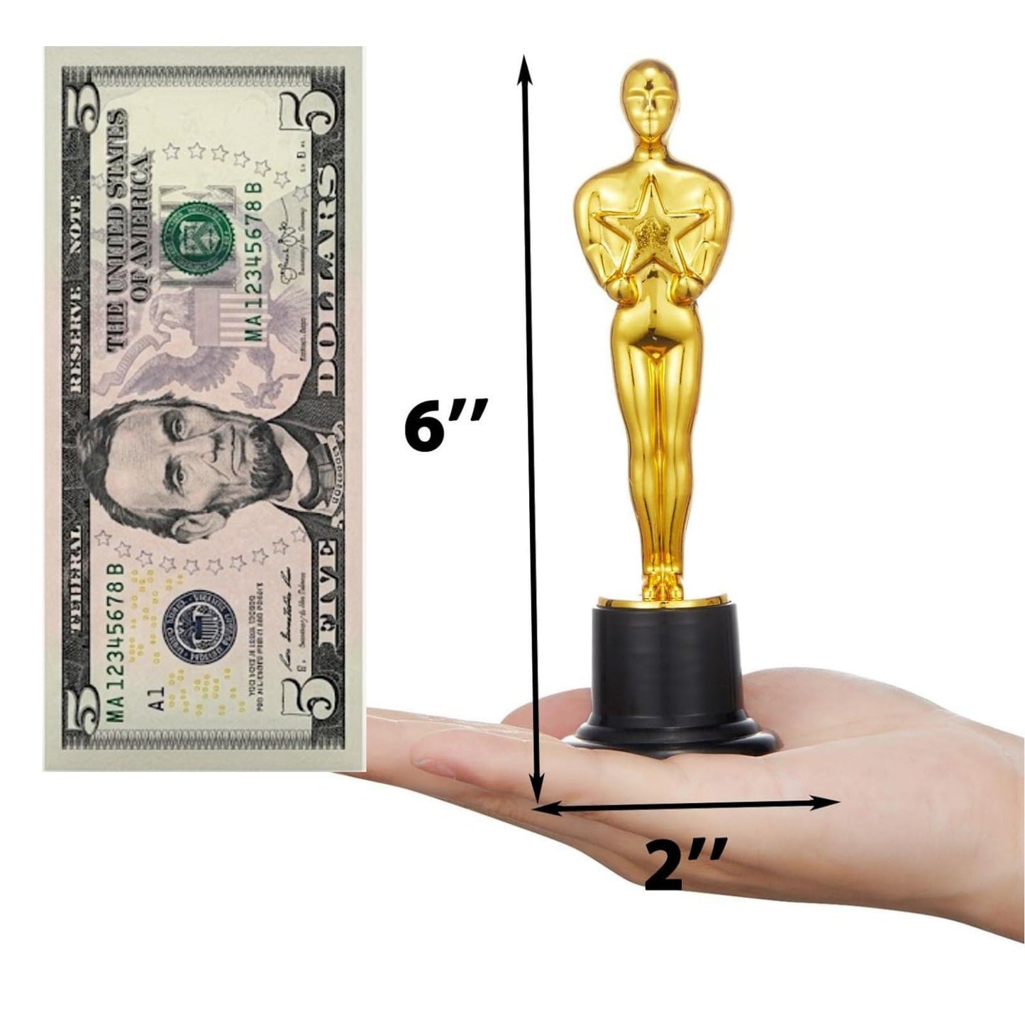 Jorpneost 24 Pcs Gold Award Trophies,Mini Trophy Party Favors for Celebrations,Classroom prizes,Competitions and Party Decorations,Awards Trophy for Kids and Auldt