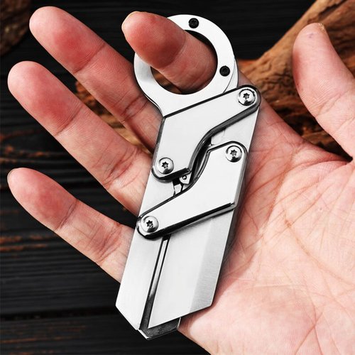 7 Inch Folding Stainless Steel Knife, Kitchen Tool Fruit Knife Humanized Handle
