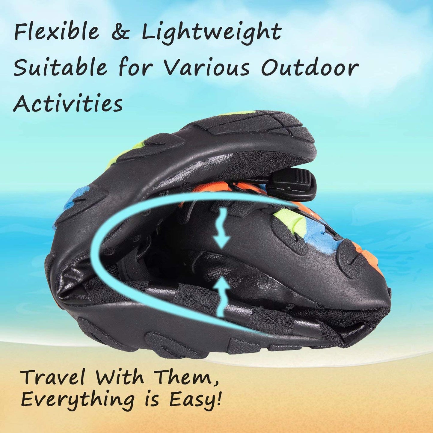YALOX Water Shoes Men's Women's Swim Shoes Outdoor Beach Barefoot Quick-Dry Aqua Pool Socks Swimming Yoga Surfing Exercise(8080-Black,40EU)