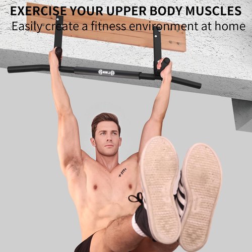 Shnlie Joist Mounted Pull Up Bar, Ceiling Mount Chin Up Bar for Home Gym, Beam, Rafter, 42" Wide Bar, Easy installation