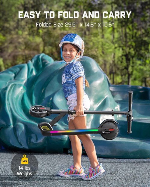FanttikRide C9 Pro Electric Scooter for Kids 8-12, Adjustable Handlebar Height for Riders 3.9-5.2 ft, 132 lbs, Up to 40 min Continuous Time, 5 Miles Range, 3 Speed Mode 5/8/10 MPH, Black