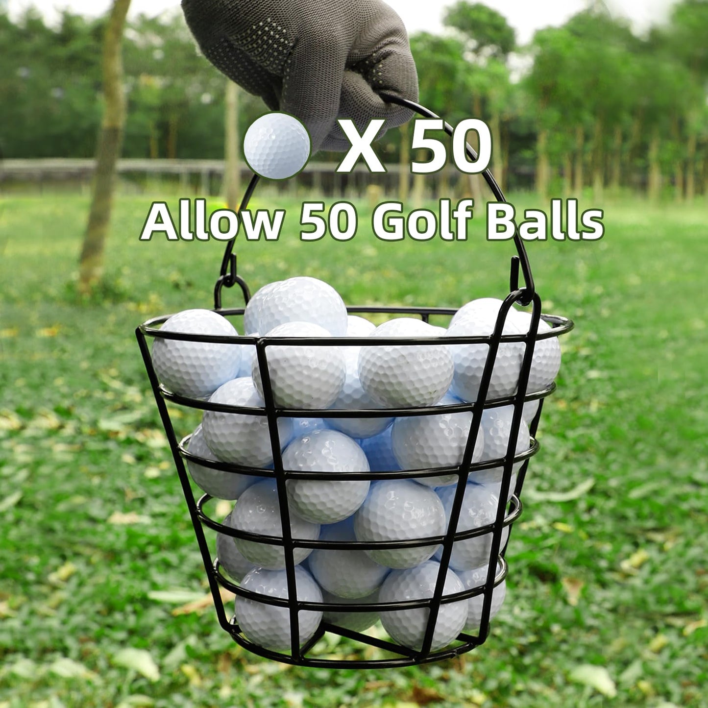 Roykaw Golf Ball Basket Bucket Container for 50 Balls,with Handle,Built to Last/Easy to Organize