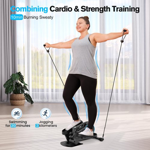Under Desk Elliptical, Manual Elliptical Exercise Machine, Quite Foot Pedal Exerciser for Home Use, Compact Foot &Leg Pedal Exerciser for Seniors, Max Load 300LBS