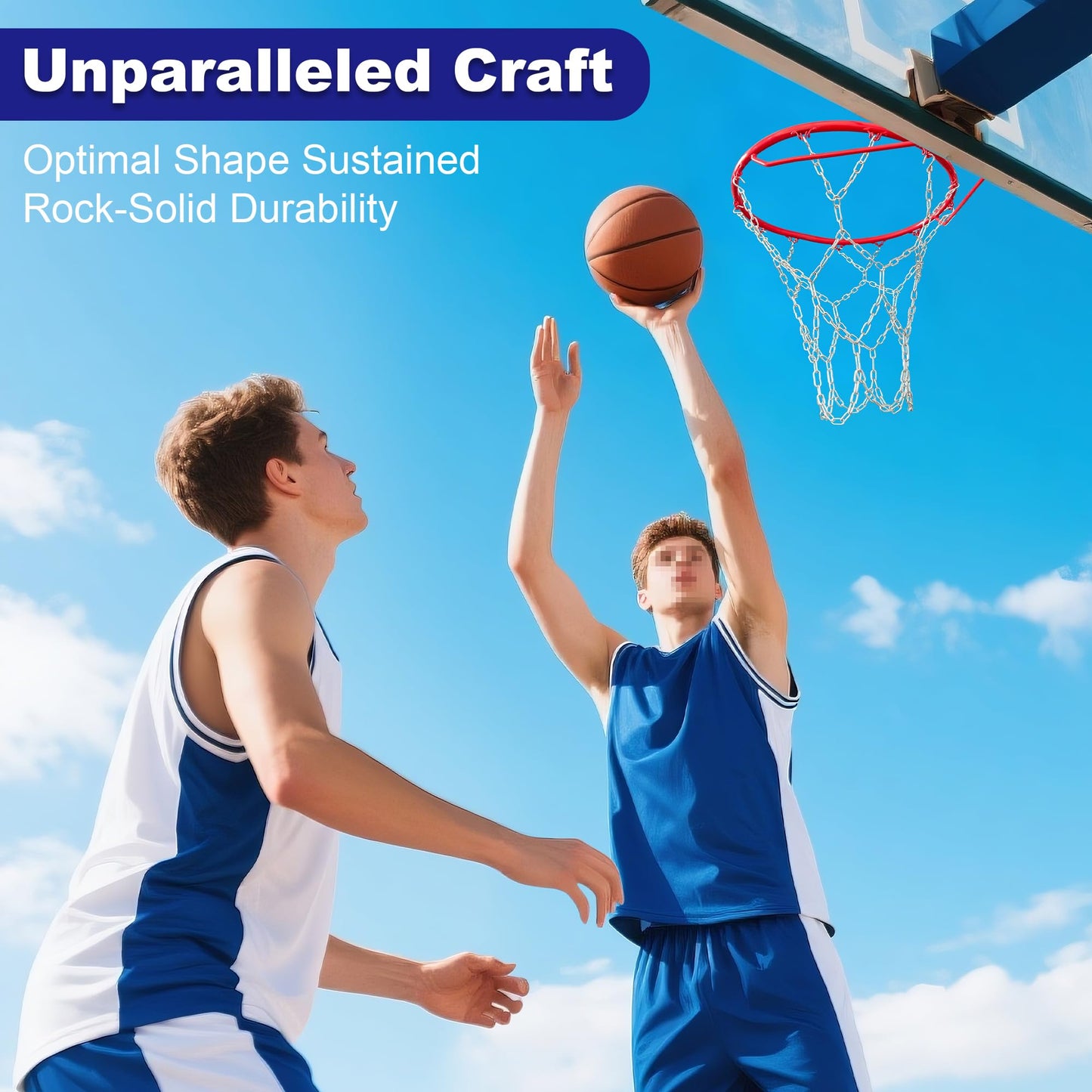 LAO XUE Heavy Duty Chain Basketball Net Replacement,21 Inches Metal