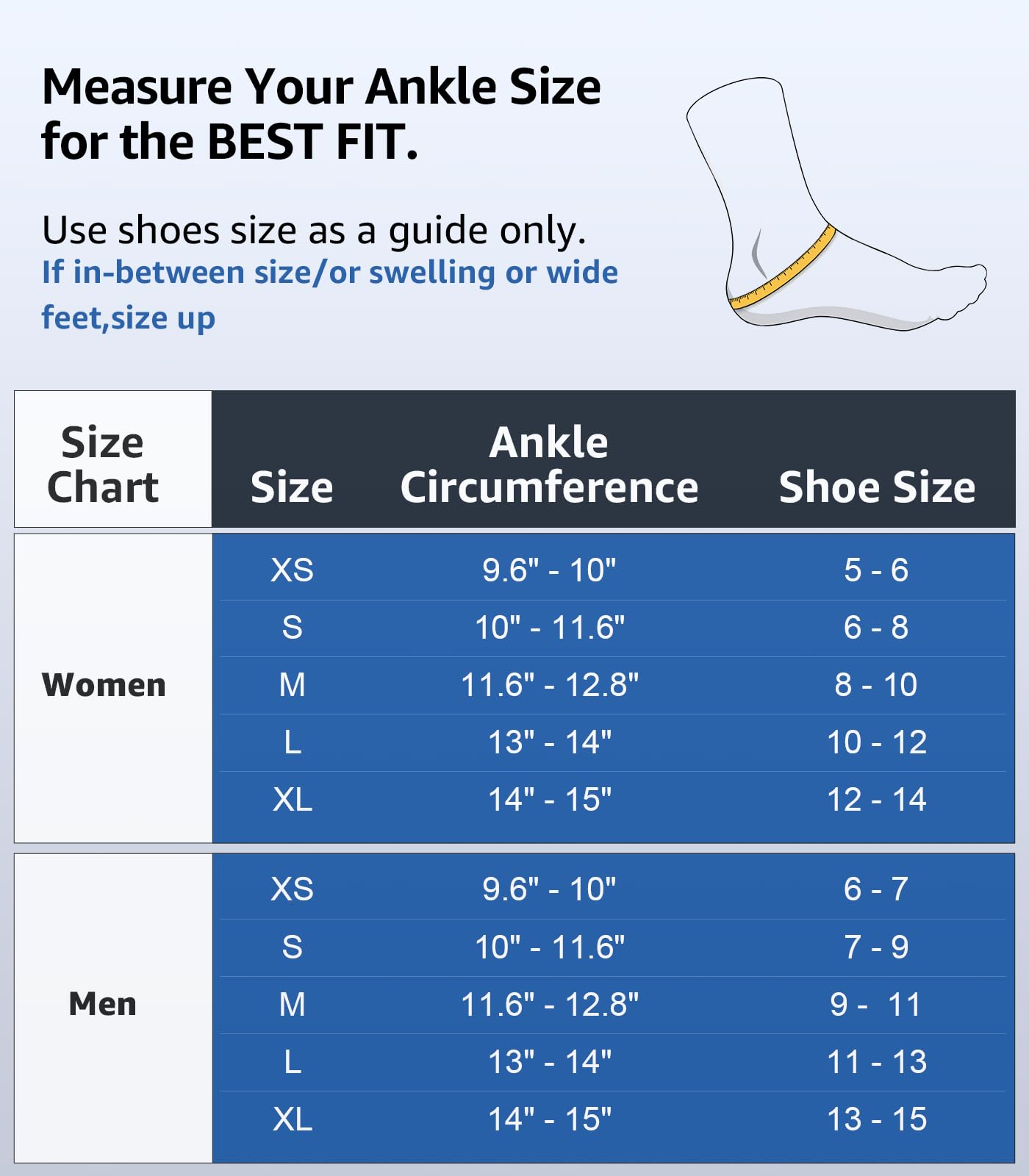 WHCOOL Slim-Fit Ankle Brace for Sprained Ankle, Quick Lace Up Ankle Support for Women Men with 2 Auto-Shaped Pads, Air Fabric Cool Ankle Stabilizer for Injury Recover, Running,Sports, L(13”-14”)