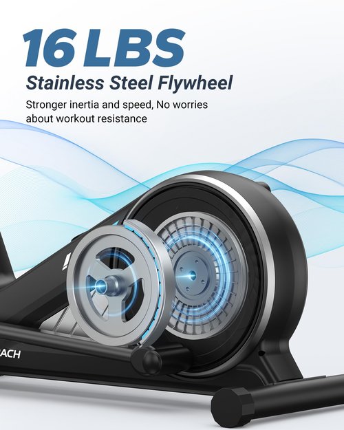 MERACH Elliptical Exercise Machine for Home Use, Elliptical Machine with Hyper-Quiet Magnetic Drive System, 8-Level Resistance Adjustment, 15.5IN Stride, 351LBS Loading Capacity, MERACH App