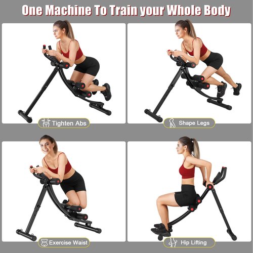 PINJAT Ab Workout Equipment, Ab Machine for Women, Adjustable Core Abdominal Exercise Fitness Equipment, Foldable Waist Trainer Ab Crunch Home Gym Systems for Beginners