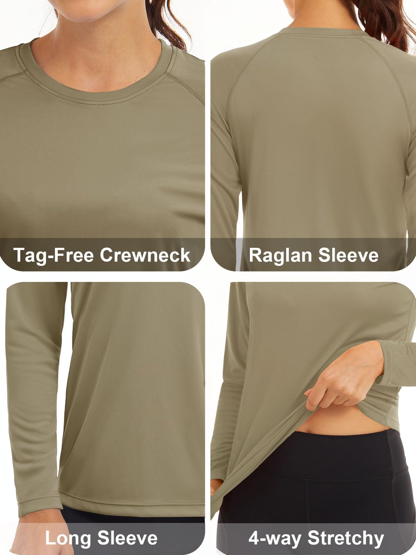 MAGCOMSEN Sun Protection Shirts for Women Athletic Shirts Performance Shirts Long Sleeve Shirts for Women Fishing Shirts for Women Rashguard Tee