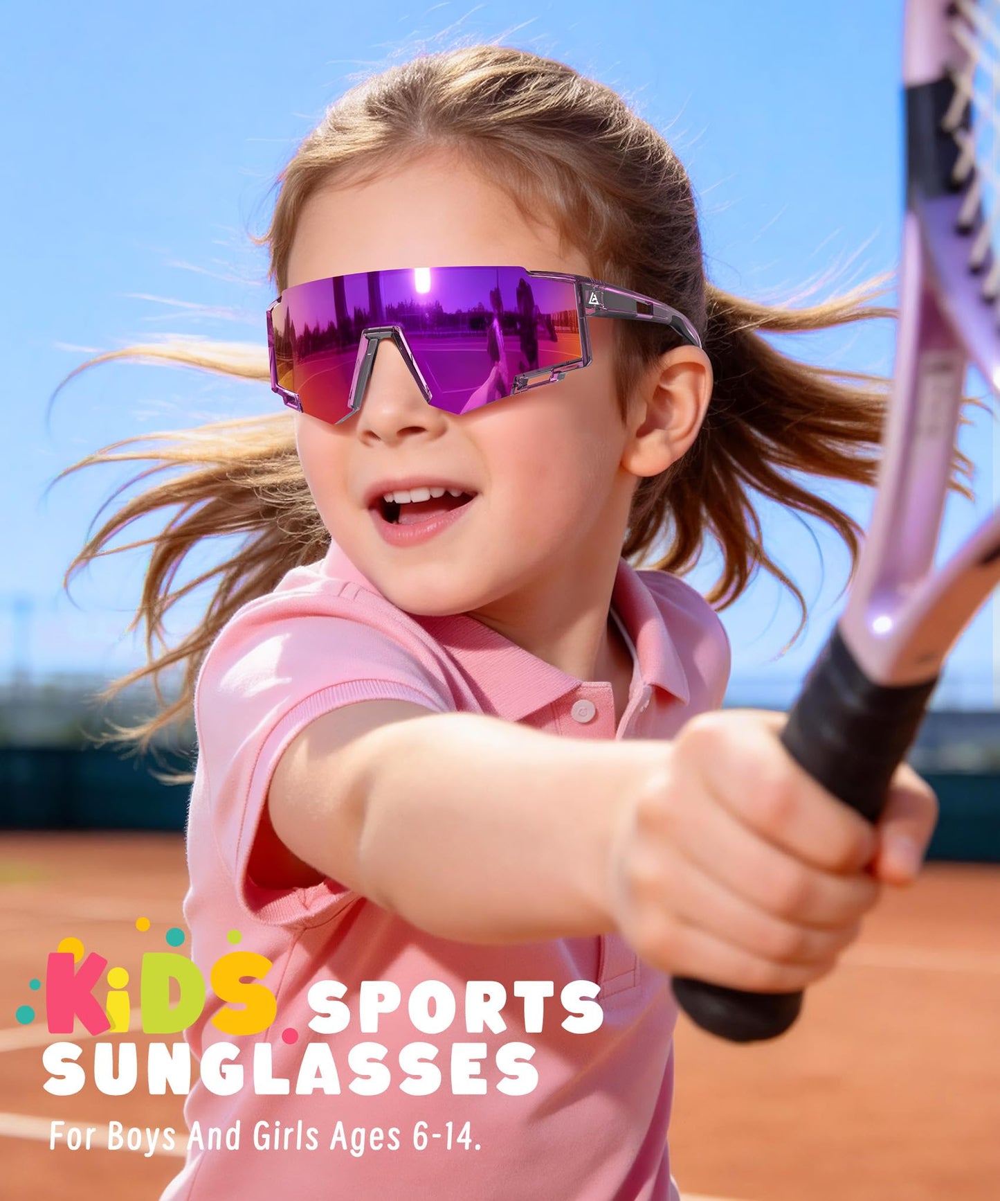 KALIYADI Polarized Kids-Sunglasses Sports Sunglasses-for-Kids: Boys Girls Sun Glasses with UV400 for Running Cycling Age 6-14