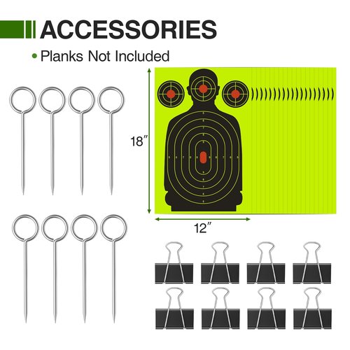 Niffgaff Adjustable Shooting Target Stand ??Heavy-Duty Metal Target Holder for Paper Targets, Adjustable from 10" to 24", Includes Ground Stakes & Clips (Planks Not Included, 2 Pack)