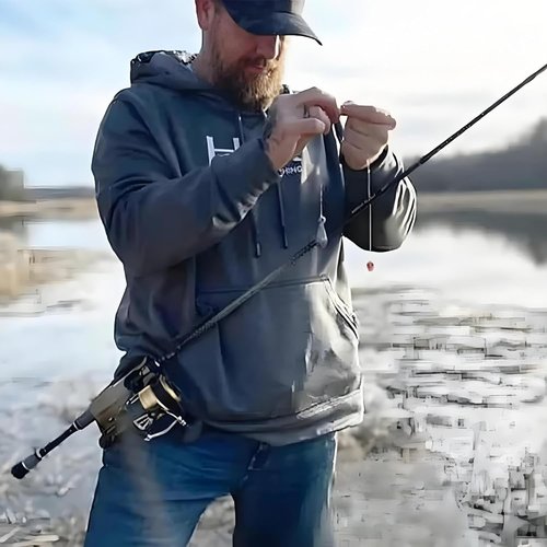New Slide-in Fishing Rod Hip Holsters, Hands-Free Rod Holder for Fly & Bank Fishing, Quick Draw Waist Belt Gear, Durable Adjustable Portable Fish Pole Holster (Black)