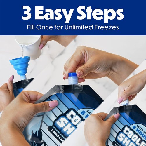 Cooler Shock Ice Packs for Cooler - Long Lasting, Reusable Freezer Packs for Coolers, Camping Gear, Fishing, Road Trips, Beach Must Haves, Medium