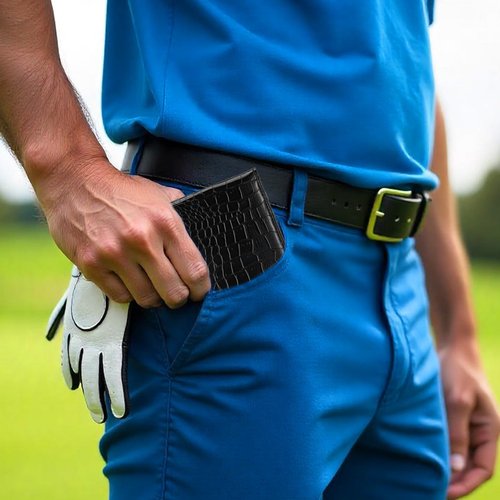 TIESOME Premium PU Leather Golf Scorecard Holder, Yardage Book Cover Score Card Holder with Built-in Pencil Loop, Black 6.9x4.3IN