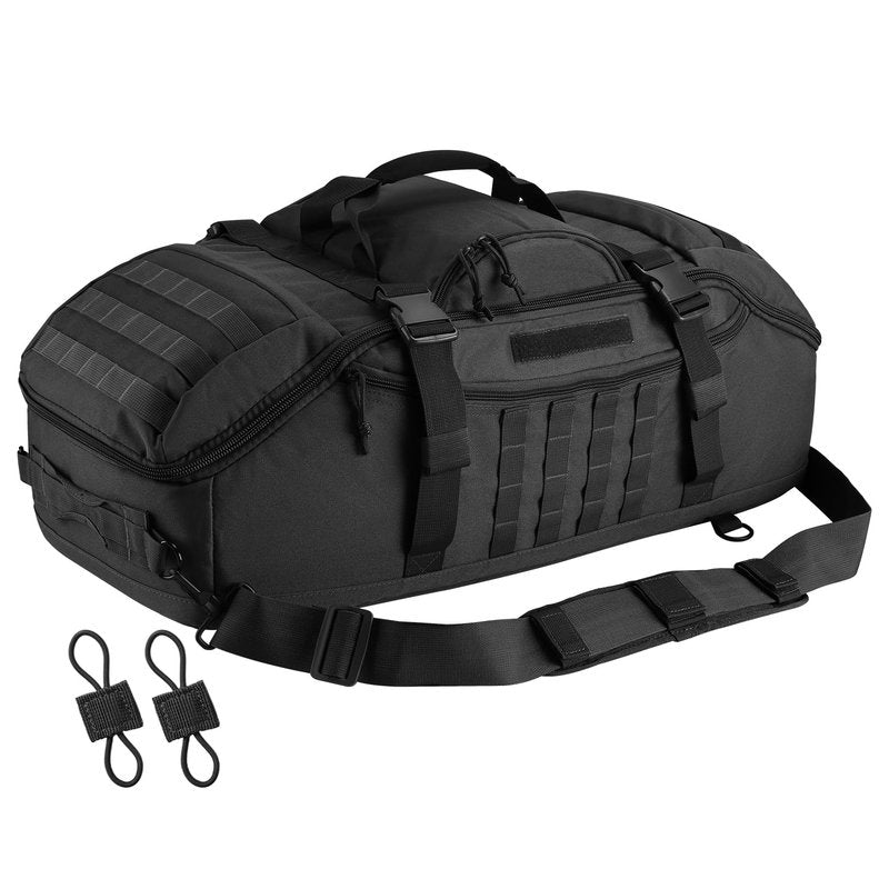 Hannibal Tactical 55L Large Duffle Bag, 3-in-1 Tactical Backpack MOLLE Pack for Sports, Gym, Outdoor, Black