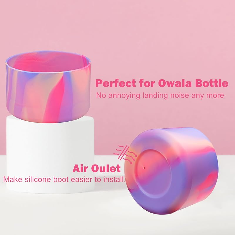 Silicone Boot for 24oz Owala Water Bottle (2-Pack) Pink Dusk/Orchid – Fits FreeSip, Twist & More
