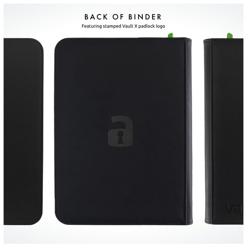 Vault X 9 Pocket Trading Card Zip Binder, 360 Cards, Premium Exo-Tec Album Material, 20 Side-Loading Pages, Folder for Collectible Games, Sports, TCG (Black)