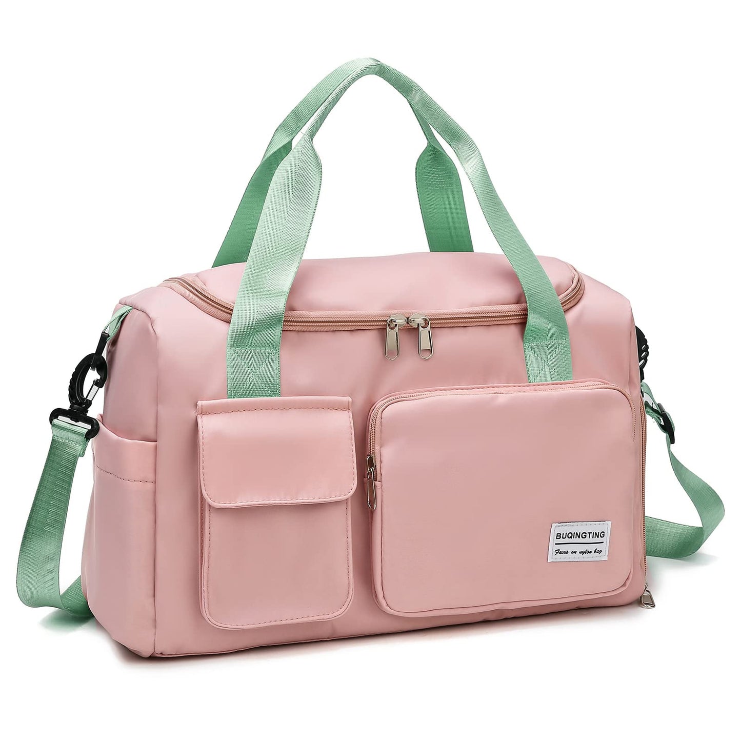 Small Gym Bag for Women, Waterproof Travel Duffle Bag Carry On Weekender Bag with Shoe Compartment & Wet Pocket, Gym Tote Bag for Travel, Workout, Sport