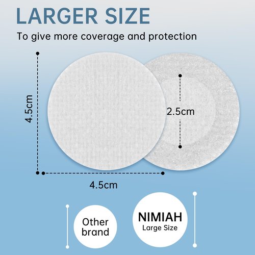 Nimiah Nipple Covers for Men - 100 Pieces Anti-Chafing Guards, 50 Pairs for Running and Sports White