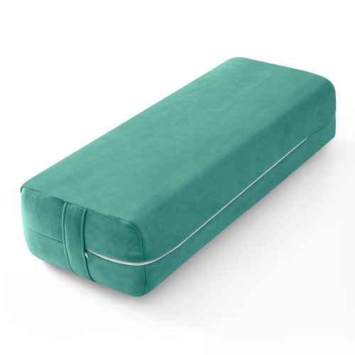 Wellsin Yoga Bolster Pillow for Restorative - Yoga Meditation Pillow with Washable Suede Cover, 27"X10" X5.5", Green