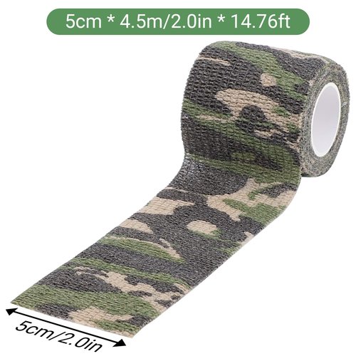 DROK 4 Roll Camo Grip Tape, 1.97in x 14.76ft Adhesive Stretch Cohesive Camo Tape for Outdoor Athletic Sports Bicycle Hockey Skateboard Scooter Bat, 4.92Yard Waterproof Protective Bandage Cover