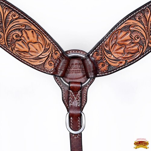 HILASON Western Horse Breast Collar American Leather Floral Carving | for Horses