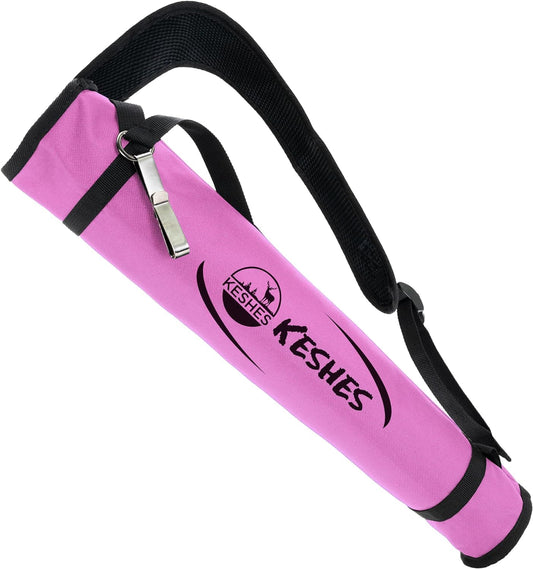 KESHES Archery Back Arrow Quiver Holder - Adjustable Quiver for Arrows with Shoulder Strap and Belt Clip - Ideal for Bow Hunting & Target Practice for Youth & Adults