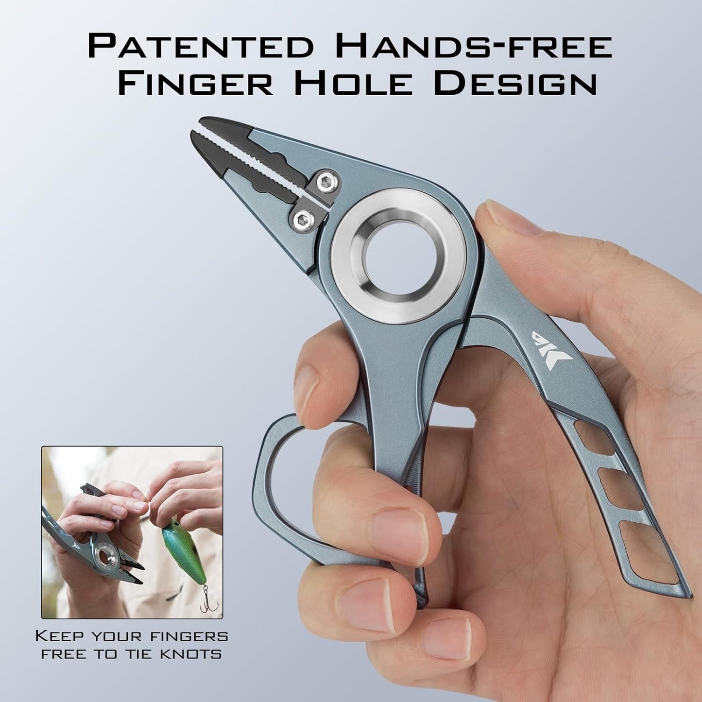 KastKing Micro Gila Fishing Pliers, Integrated Finger Hole, Aircraft Grade Aluminum, Fishing Tools, Saltwater Resistant Fishing Gear, Tungsten Carbide Cutters, Burt Orange